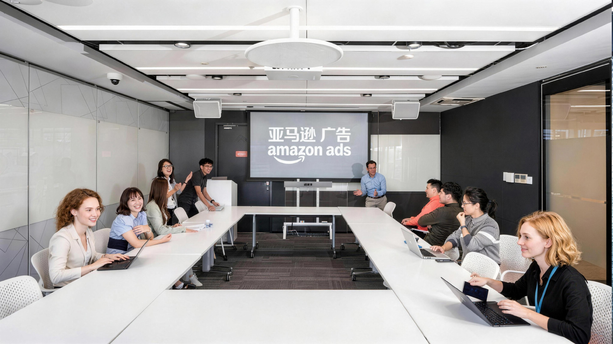 上海亚马逊广告团队会议与企业文化墙